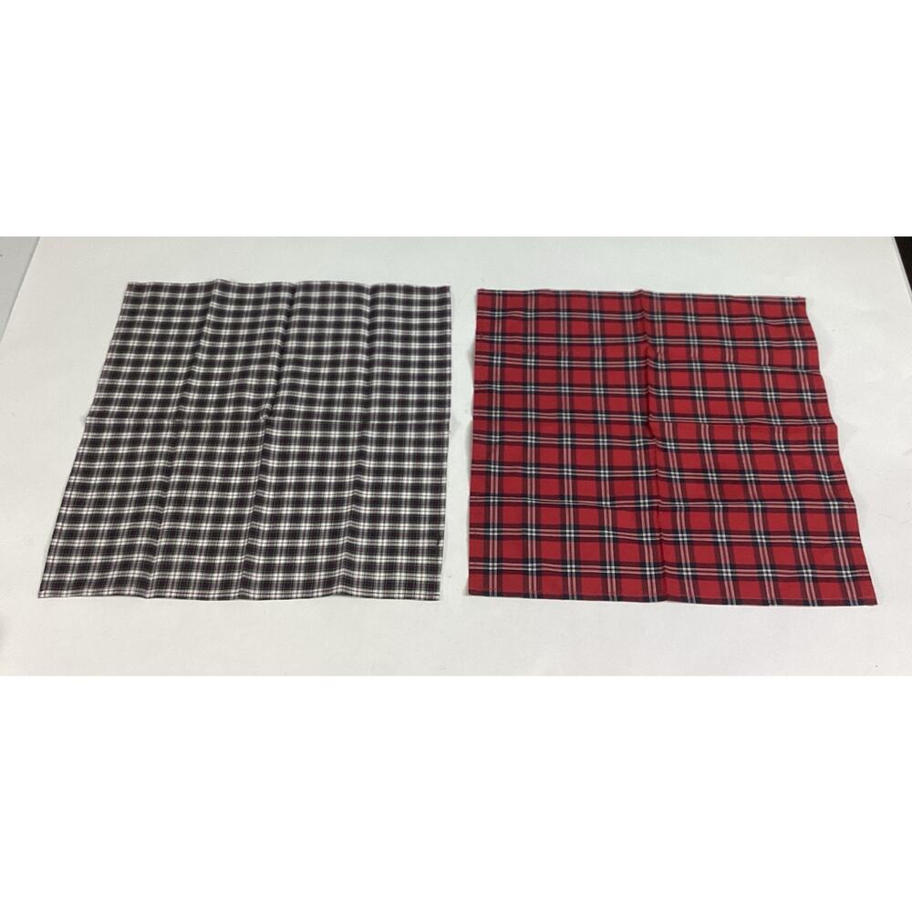 Set Of 2 Saks Fifth Avenue Men’s Plaid Cotton Handkerchiefs